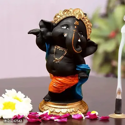 Karigaari India Handcrafted Polyresin Eco Friendly Lord Ganesha Ganpati Idol Figurine | Lord Ganesha Statue for Home Decoration (Multicolor)-thumb0