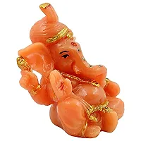 KARIGAARI - Ideas Hand Crafted Poly Resine Lord Ganesha Statue for Home Decor (KK0560, Orange)-thumb2