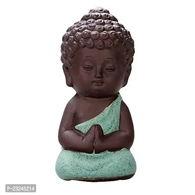 Karigaari India Handcrafted Resin Beautiful Little Buddha Monks Showpiece for Home Decor.