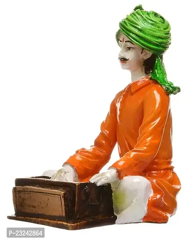 KARIGAARI - Ideas Hand Crafted Polyresin Orange Eco Friendly Rajasthani Idol Figurine-thumb4
