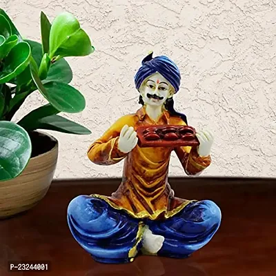 KARIGAARI - Ideas Hand Crafted Poly Resine Rajasthani Men Idol for Home Decorative Showpiece (KK0597)