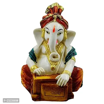 KARIGAARI - Ideas Hand Crafted Poly Resine Lord Ganesha Idol (KK0615, White)-thumb2