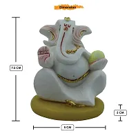 KARIGAARI - Ideas Hand Crafted Polyresin White Eco Friendly Lord Ganesh Idol Figurine-thumb4