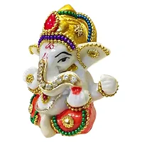 Classic White Stone God Ganesha Car Dashboard Decor Statue | Hindu Idol God Ganesh Ganpati Decor Sculpture | Decorative Gift-thumb4