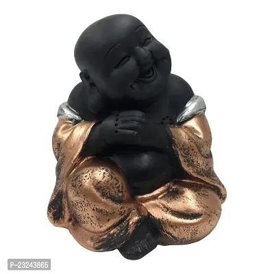 Karigaari India Polyresin Meditating Monk Buddha / Laughing Buddha / Happy Man Statue Standard Blue Color, 1 Piece - Lb-02-thumb3