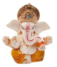 Classic Handcrafted Polyresin Eco Friendly Lord Ganesha Ganpati Idol Figurine | Lord Ganesha Statue For Home Decoration (Multicolor)-thumb1