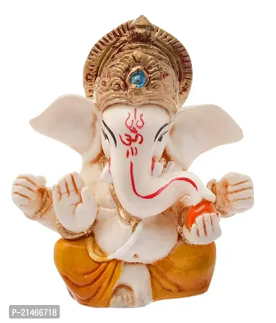 Classic Handcrafted Polyresin Eco Friendly Lord Ganesha Ganpati Idol Figurine | Lord Ganesha Statue For Home Decoration (Multicolor)-thumb2