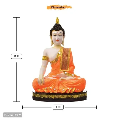 Classic Handcrafted Resine Meditating Buddha Showpiece | Buddha Idols For Home Decor-thumb3