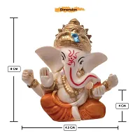 Classic Handcrafted Polyresin Eco Friendly Lord Ganesha Ganpati Idol Figurine | Lord Ganesha Statue For Home Decoration (Multicolor)-thumb4