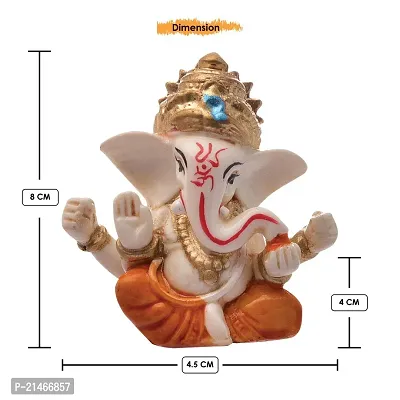 Classic Handcrafted Polyresin Eco Friendly Lord Ganesha Ganpati Idol Figurine | Lord Ganesha Statue For Home Decoration (Multicolor)-thumb5