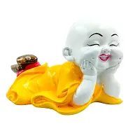 Karigaari India Polyresine Polyresin Sleeping Buddha Idol Statue Showpiece for HomeDecor Decoration Gift Gifting Items-thumb1