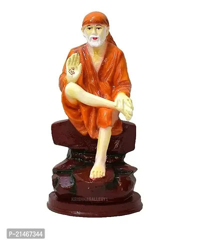 Krishnagallery1 Antique Sai Baba Statue For Pooja Room Home Temple Idol Car Dashboard 4 Inch(Resin)