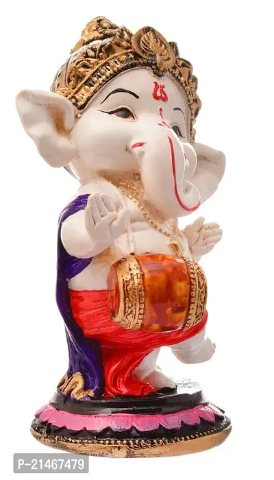 Classic Handcrafted Polyresin Eco Friendly Lord Ganesha Ganpati Idol Figurine | Lord Ganesha Statue For Home Decoration (Multicolor)-thumb3