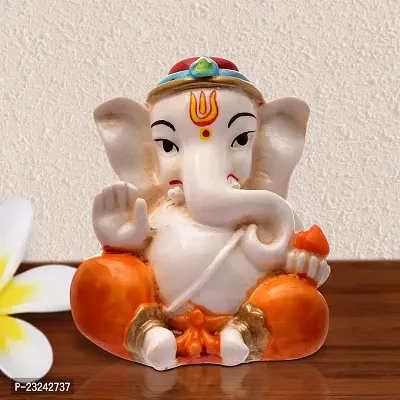 Karigaari India Handcrafted Polyresin Eco Friendly Lord Ganesha Ganpati Idol Figurine | Lord Ganesha Statue for Home Decoration (Multicolor)