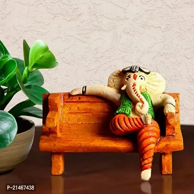 Classic Multicolor Polyresine Ganesha Card Holder and Figurine