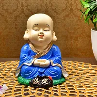 Karigaari India Handcrafted Resine Little Blue Meditating Buddha Showpiece | Buddha Idols for Home Decor I Figurine, Showpiece, Sculpture for Health, Wealth  Prosperity-thumb1