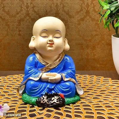 Karigaari India Handcrafted Resine Little Blue Meditating Buddha Showpiece | Buddha Idols for Home Decor I Figurine, Showpiece, Sculpture for Health, Wealth  Prosperity-thumb2