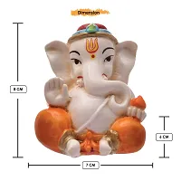 Karigaari India Handcrafted Polyresin Eco Friendly Lord Ganesha Ganpati Idol Figurine | Lord Ganesha Statue for Home Decoration (Multicolor)-thumb4