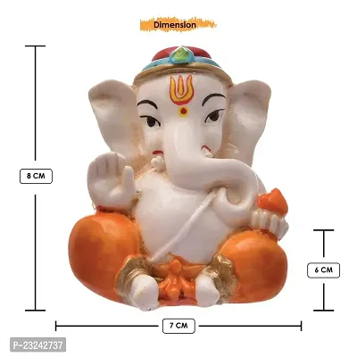 Karigaari India Handcrafted Polyresin Eco Friendly Lord Ganesha Ganpati Idol Figurine | Lord Ganesha Statue for Home Decoration (Multicolor)-thumb5