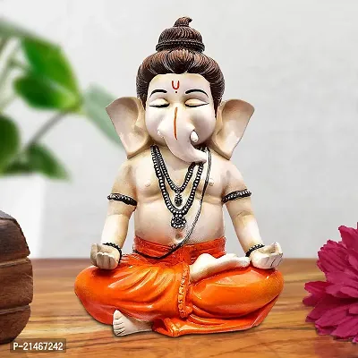 Classic Polyresine Ganesha Doing Yoga Showpiece-thumb0