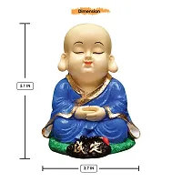 Karigaari India Handcrafted Resine Little Blue Meditating Buddha Showpiece | Buddha Idols for Home Decor I Figurine, Showpiece, Sculpture for Health, Wealth  Prosperity-thumb3