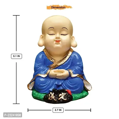 Karigaari India Handcrafted Resine Little Blue Meditating Buddha Showpiece | Buddha Idols for Home Decor I Figurine, Showpiece, Sculpture for Health, Wealth  Prosperity-thumb4