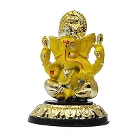 Classic Gold Plated Golden Stand Yellow Color Ganesh Idol For Car Dashboard and Home Decor I Car Dashboard Idols I Ganpati For Car Dashboard I Car Idols For Dashboard-thumb3