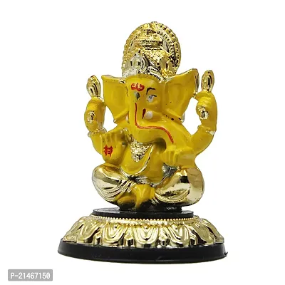 Classic Gold Plated Golden Stand Yellow Color Ganesh Idol For Car Dashboard and Home Decor I Car Dashboard Idols I Ganpati For Car Dashboard I Car Idols For Dashboard-thumb4