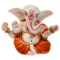 Classic Handcrafted Resine Little Sitting Ganesha Idol Sculpture | Showpiece For Home Deacute;cor And Office I Vinayaka Showpiece I Car Dashboard Showpiece I Ganesha Idols-thumb3