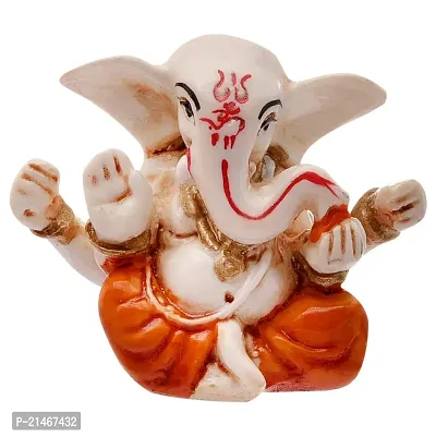 Classic Handcrafted Resine Little Sitting Ganesha Idol Sculpture | Showpiece For Home Deacute;cor And Office I Vinayaka Showpiece I Car Dashboard Showpiece I Ganesha Idols-thumb4