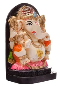 Karigaari India Handcrafted Polyresin Eco Friendly Lord Ganesha Ganpati Idol Figurine | Lord Ganesha Statue for Home Decoration (Multicolor)-thumb1