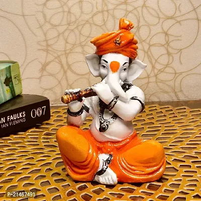 Classic ClassicPolyresine Multicolor Ganesha Playing Basuri-thumb2