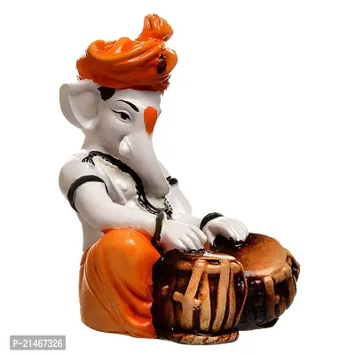 Classic Polyresine Ganesha Playing Tabla Idol-thumb5
