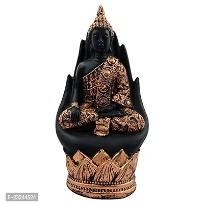 KARIGAARI - Ideas Hand Crafted Poly Resine Lord Buddha Palm Statue (KK0579)-thumb2