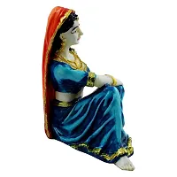 KARIGAARI - Ideas Hand Crafted Rajasthani Women Statue Figurine for Home D?cor Showpiece (KK0648)-thumb4