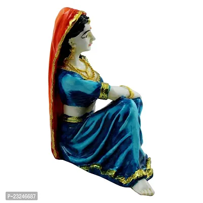 KARIGAARI - Ideas Hand Crafted Rajasthani Women Statue Figurine for Home D?cor Showpiece (KK0648)-thumb5