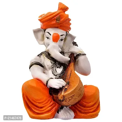 Classic Multicolor Ganesha Playing Veena Showpiece-thumb3