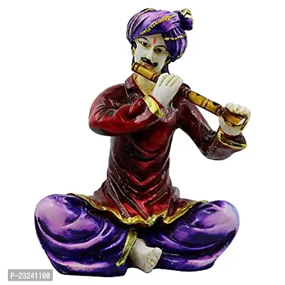 KARIGAARI - Ideas Hand Crafted Poly Resine Rajasthani Men Idol for Home Decorative Showpiece (KK0609)-thumb2