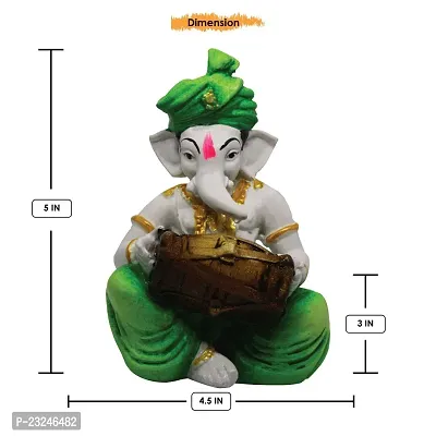 Karigaari India Handcrafted Polyresin Eco Friendly Lord Ganesha Ganpati Idol Figurine | Lord Ganesha Statue for Home Decoration (Multicolor)-thumb5