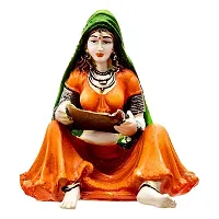 Classic Handcafted Rajasthani Lady With Supda Polyresine Showpiece For Home Decor-thumb1