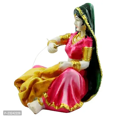 KARIGAARI - Ideas Hand Crafted Rajasthani Women Statue Figurine for Home D?cor Showpiece (KK0650)-thumb3