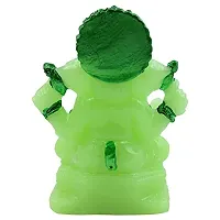 KARIGAARI - Ideas Hand Crafted Poly Resine Lord Ganesh Ji Idol for Home Decorative Showpiece Figurine (KK0572, Green)-thumb3