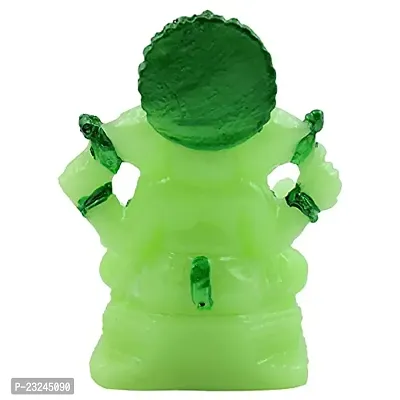 KARIGAARI - Ideas Hand Crafted Poly Resine Lord Ganesh Ji Idol for Home Decorative Showpiece Figurine (KK0572, Green)-thumb4