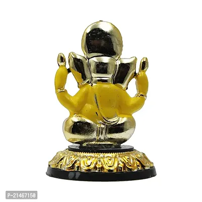 Classic Gold Plated Golden Stand Yellow Color Ganesh Idol For Car Dashboard and Home Decor I Car Dashboard Idols I Ganpati For Car Dashboard I Car Idols For Dashboard-thumb5