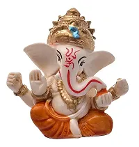 Karigaari India Handcrafted Polyresin Eco Friendly Lord Ganesha Ganpati Idol Figurine | Lord Ganesha Statue for Home Decoration (Multicolor)-thumb1