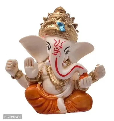 Karigaari India Handcrafted Polyresin Eco Friendly Lord Ganesha Ganpati Idol Figurine | Lord Ganesha Statue for Home Decoration (Multicolor)-thumb2