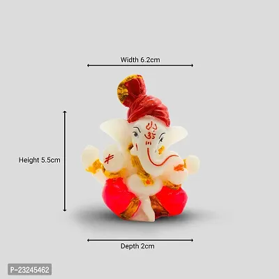 Rare Planet Polystone Car Dashboard Ganesh Idol Handpainted Lord Ganesha Idols for Home Decor Showpiece Murti (Multicolor, 5.3 cm x 5.7 cm x 2 cm)-thumb5