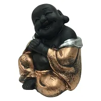 Karigaari India Polyresin Meditating Monk Buddha / Laughing Buddha / Happy Man Statue Standard Blue Color, 1 Piece - Lb-02-thumb4