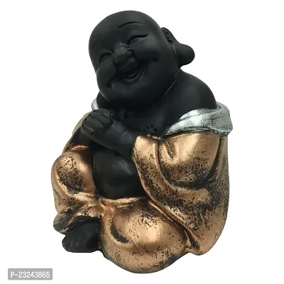 Karigaari India Polyresin Meditating Monk Buddha / Laughing Buddha / Happy Man Statue Standard Blue Color, 1 Piece - Lb-02-thumb5