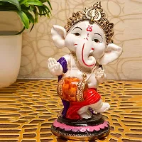 Classic Handcrafted Polyresin Eco Friendly Lord Ganesha Ganpati Idol Figurine | Lord Ganesha Statue For Home Decoration (Multicolor)-thumb1